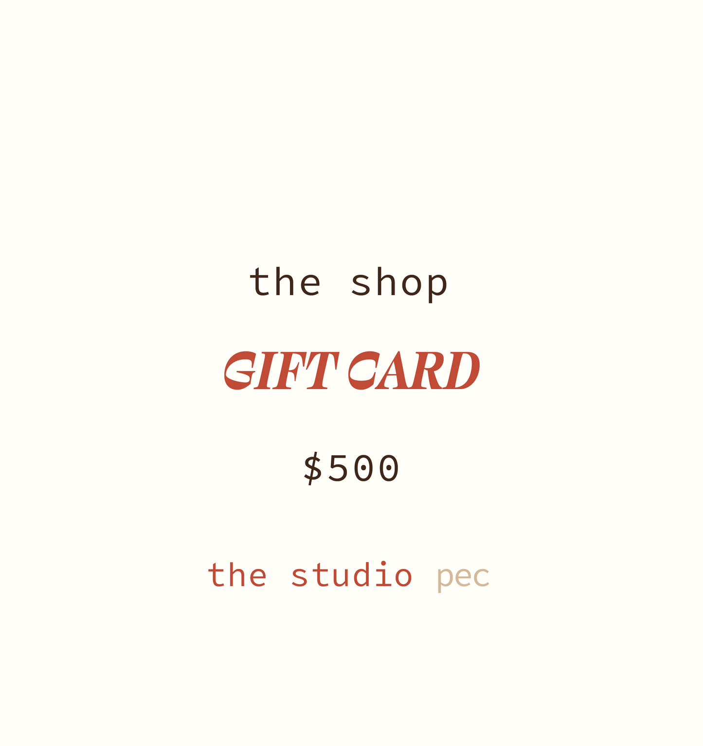 studio shop gift card