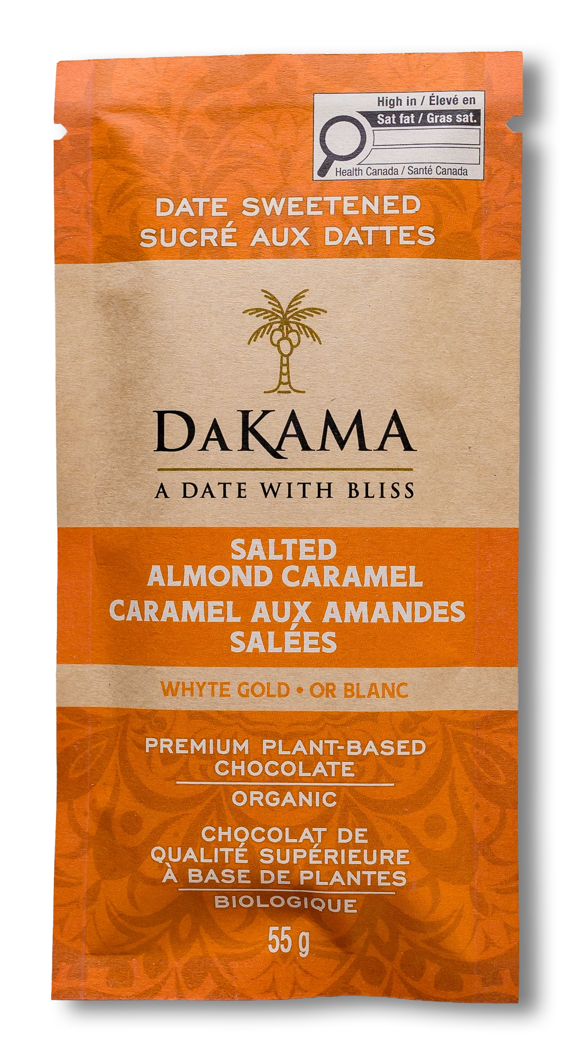 DAKAMA CHOCOLATE: Whyte Gold Salted Almond Caramel