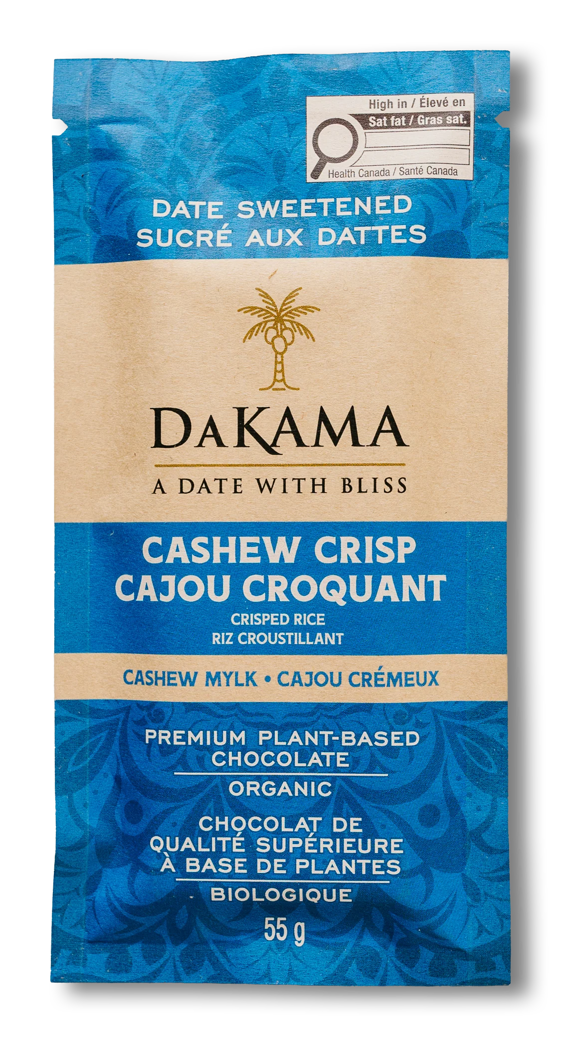 DAKAMA CHOCOLATE: Cashew Mylk with Crunchy Crisped Rice