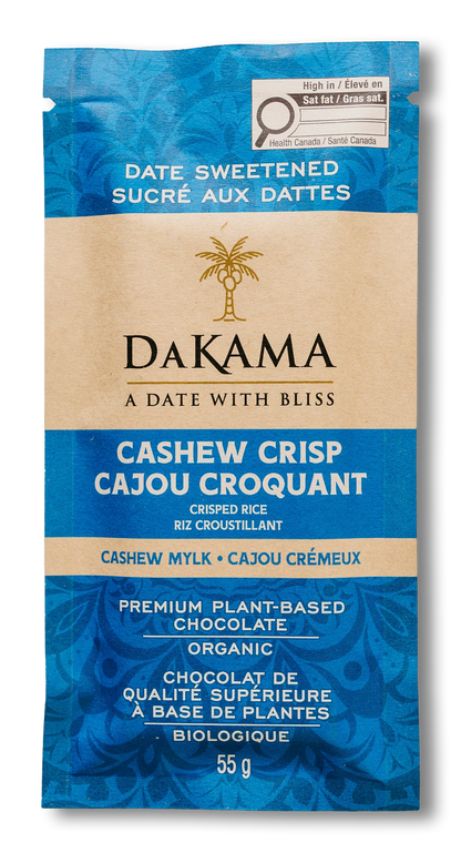 DAKAMA CHOCOLATE: Cashew Mylk with Crunchy Crisped Rice