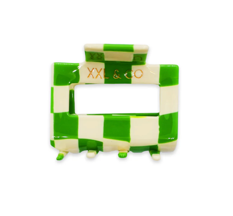 Hair Claw Mini - Green Checkmate