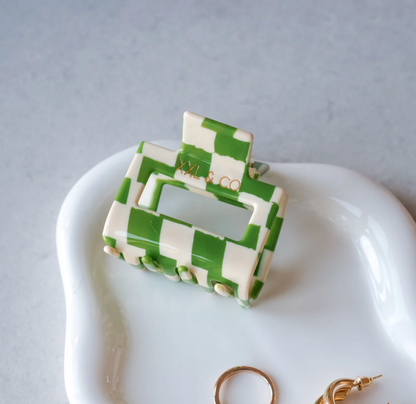 Hair Claw Mini - Green Checkmate
