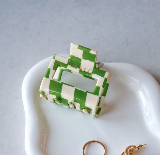 Hair Claw Mini - Green Checkmate