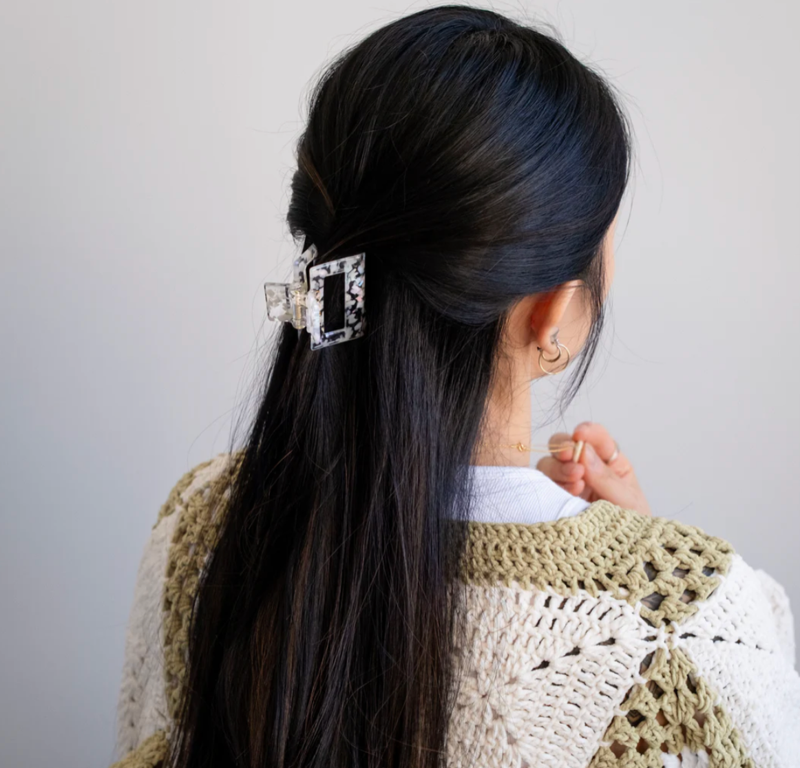 Hair Claw Mini - White Lotus